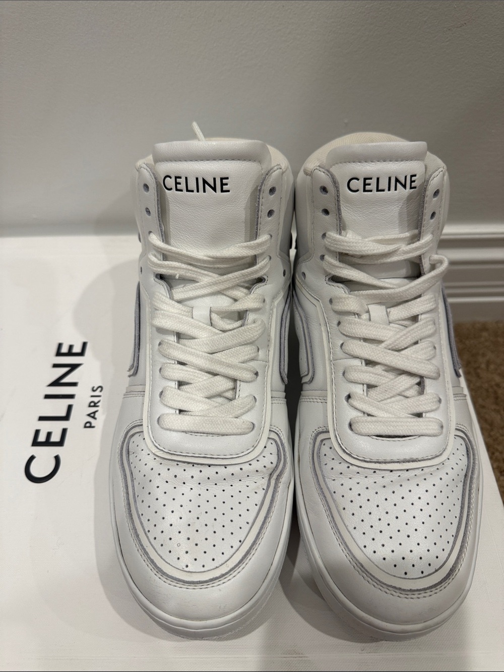 Celine White High Top Sneakers Size 37 w/ Box